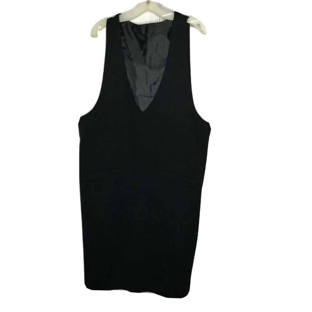 Vintage Lady Hazan Dress Sheath Sz 16 Lagenlook Black Sleeveless Layering Dress